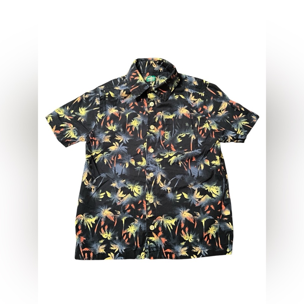 Tropical Black Short Sleeve Shirt